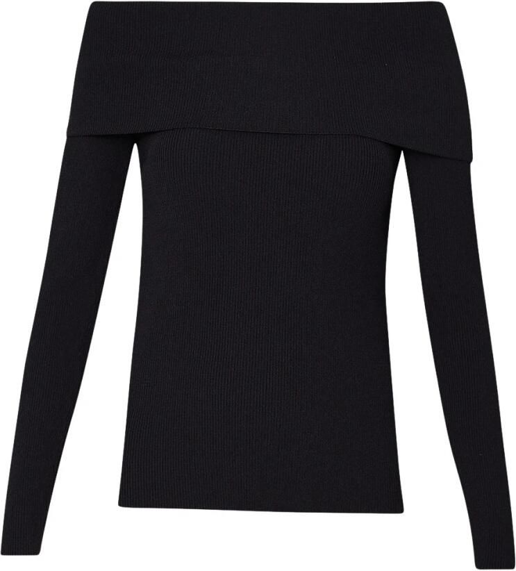 Liu Jo Zwarte Off-Shoulder Sweater met Square Neck Black Dames - Foto 10