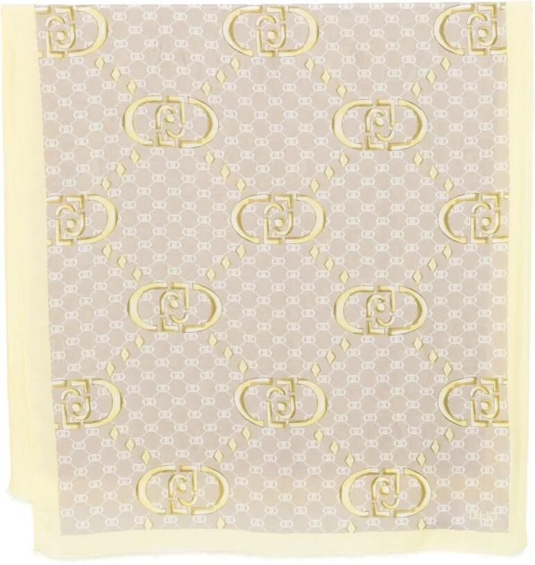 Liu Jo Gele Rafelige Rand Gebreide Sjaal Yellow Dames