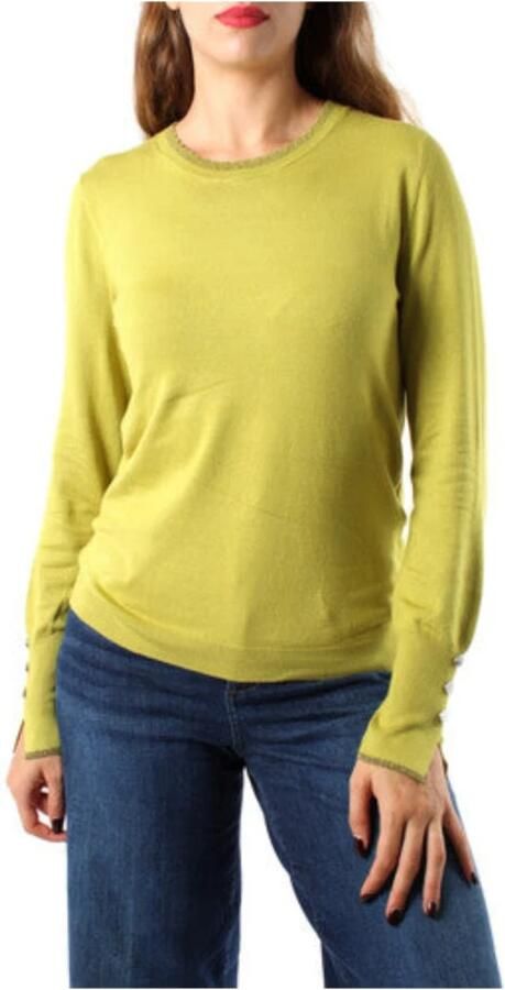 Liu Jo Geribbelde Ronde Hals Dames Trui Green Dames