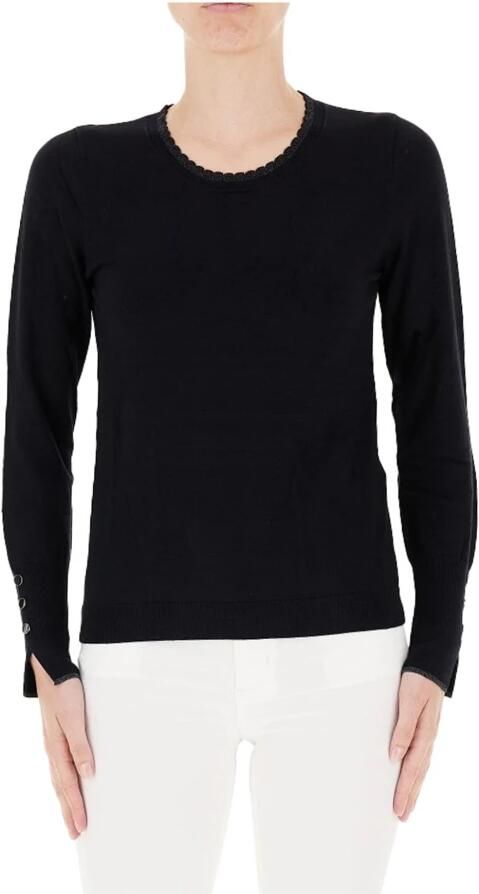 Liu Jo Geribbelde trui met ronde hals Black Dames