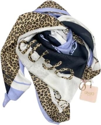 Liu Jo Gestreepte Blokkleur Sjaal Blue Dames