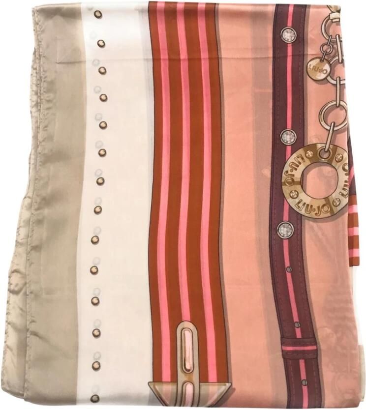 Liu Jo Beige Rechthoekige Sjaal met Afgewerkte Rand Beige Dames