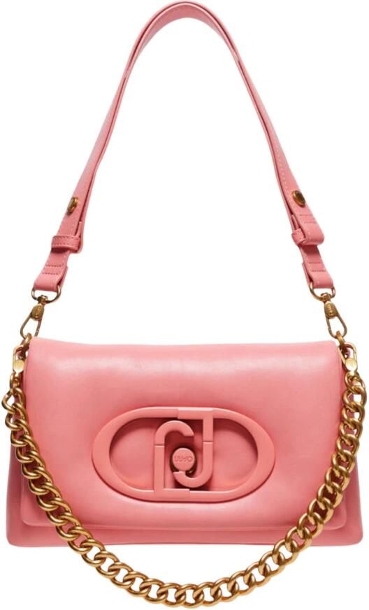 Liu Jo Gewatteerde schoudertas van imitatieleer met metalen letters Pink Dames