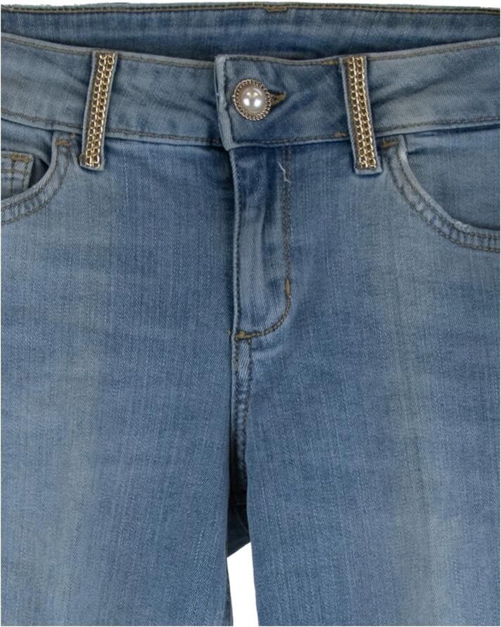 Liu Jo Gouden Metalen Gedetailleerde Rits Jeans Blue Dames