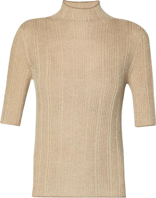 Liu Jo Gouden Sweater Elegant Glamour Lurex Yellow Dames - Foto 3