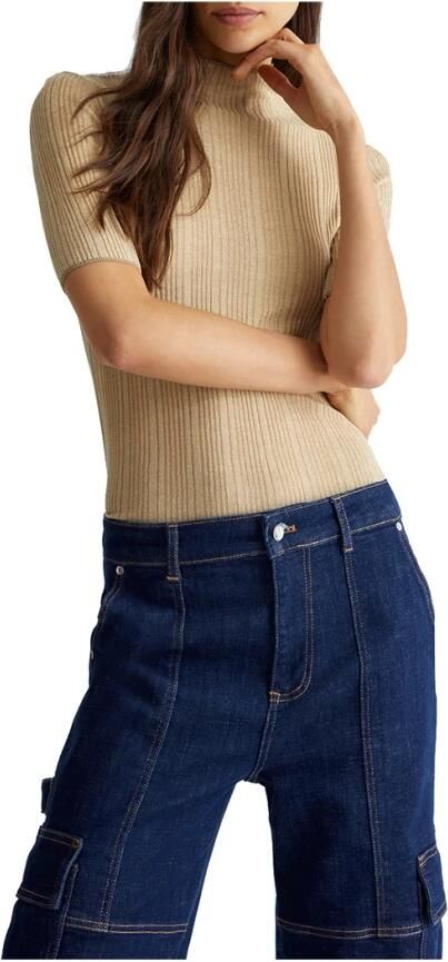 Liu Jo Gouden Sweater Elegant Glamour Lurex Yellow Dames