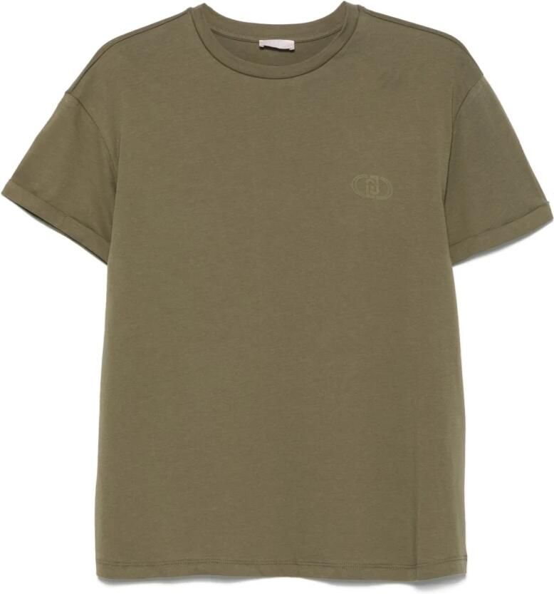 Liu Jo Groene Crew Neck Korte Mouw Top Green Dames