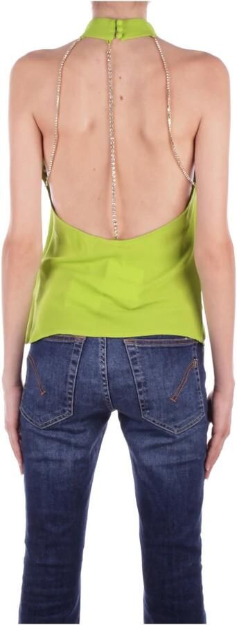 Liu Jo Groene Mouwloze Gebreide Top met Rits Green Dames