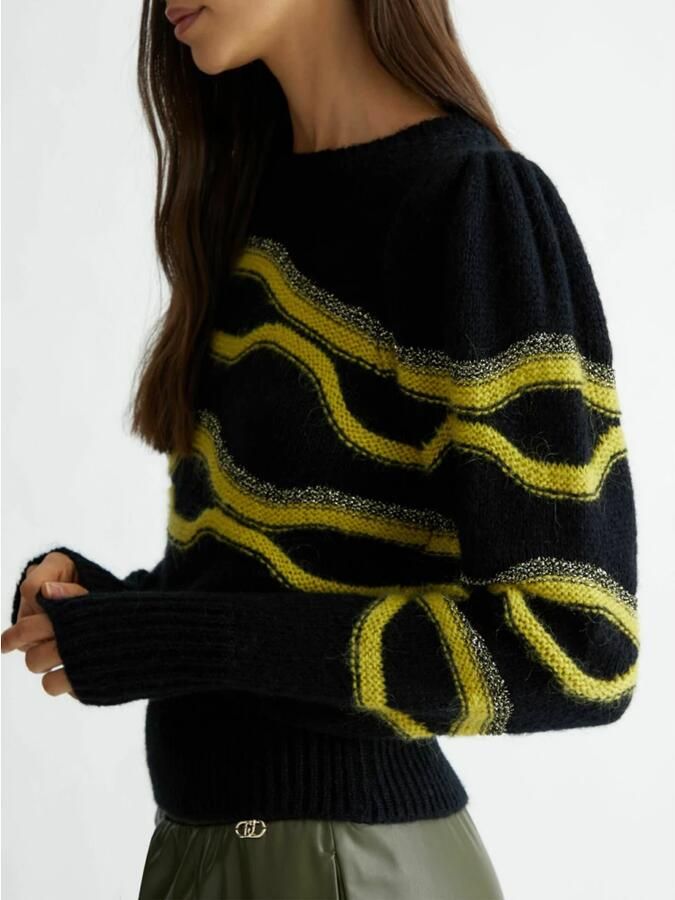 Liu Jo Metallic Intarsia Gebreide Trui Multicolor Dames - Foto 4