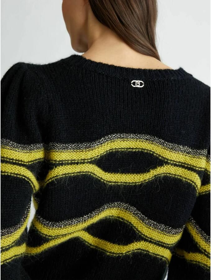 Liu Jo Metallic Intarsia Gebreide Trui Multicolor Dames