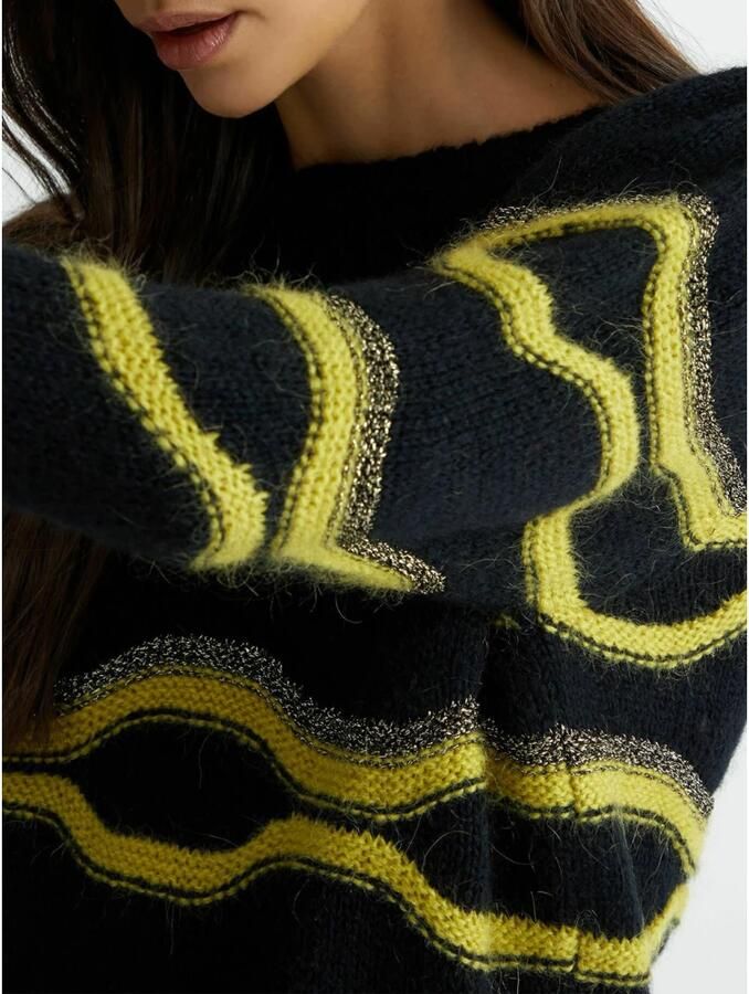 Liu Jo Metallic Intarsia Gebreide Trui Multicolor Dames - Foto 2