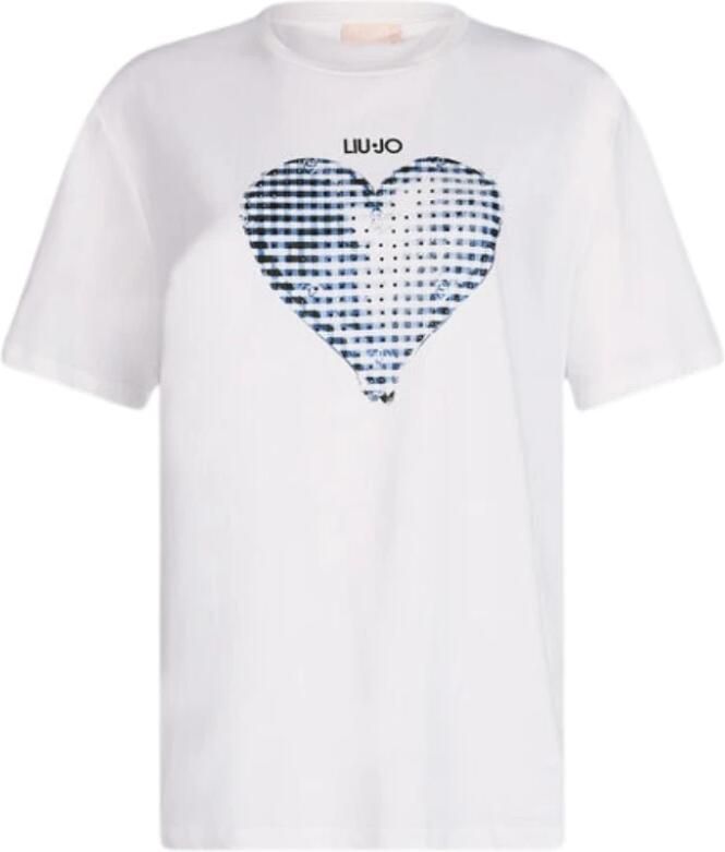 Liu Jo Stijlvol Bedrukt T-shirt voor Vrouwen White Dames