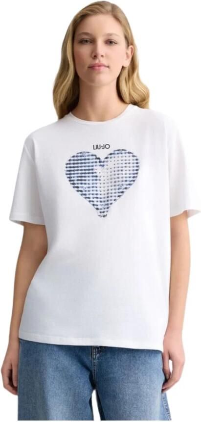 Liu Jo Stijlvol Bedrukt T-shirt voor Vrouwen White Dames - Foto 4