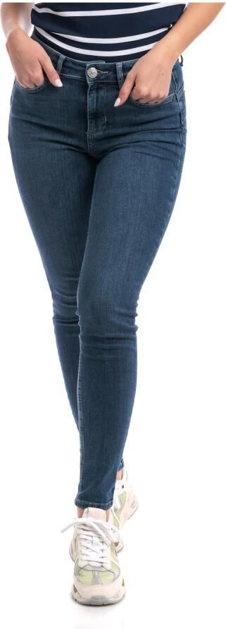 Liu Jo Blauwe Jeans met Gebruikte Wassing en Vernietigde Details Blue Dames - Foto 14