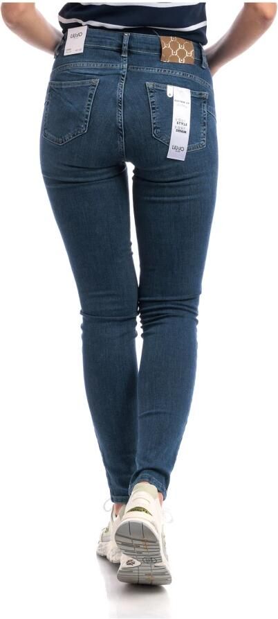 Liu Jo Blauwe Jeans met Gebruikte Wassing en Vernietigde Details Blue Dames - Foto 12