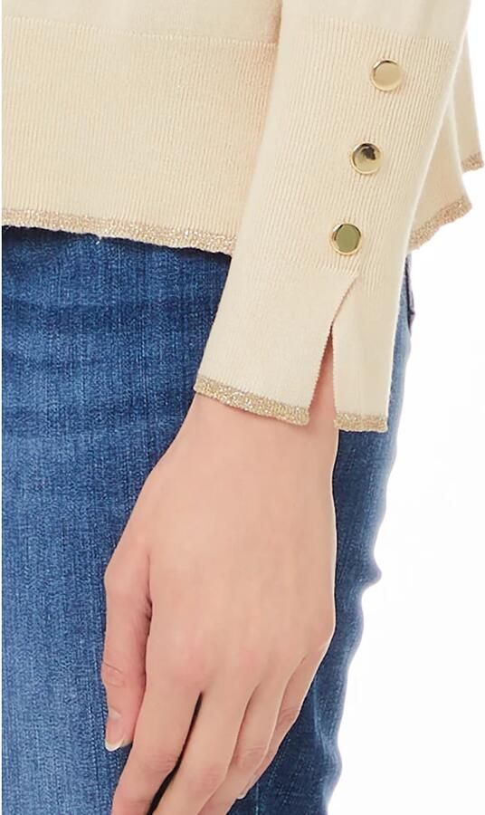 Liu Jo Witte Trui met Lurex Details White Dames - Foto 4