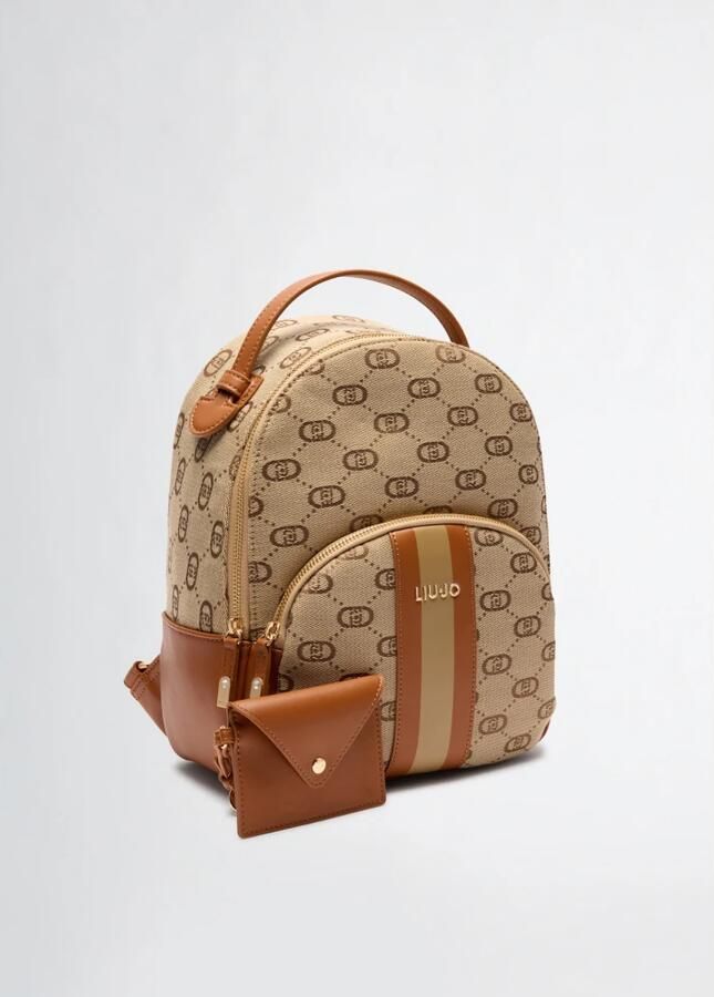 Liu Jo Jacquard rugzak met verstelbare bandjes Beige Dames - Foto 8