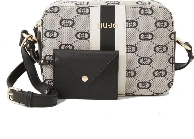 Liu Jo Jacquard Schoudertas met Ritssluiting Beige Dames - Foto 5