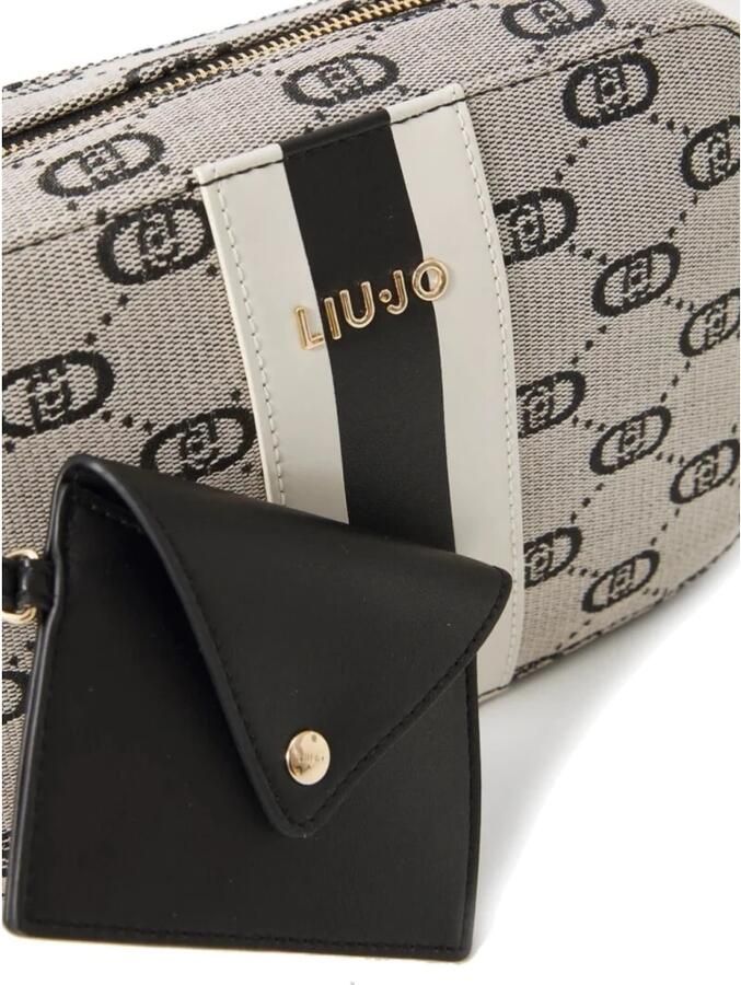 Liu Jo Jacquard Schoudertas met Ritssluiting Beige Dames - Foto 2