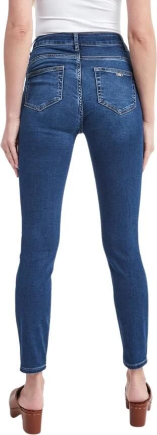 Liu Jo Hoge Taille Skinny Jeans met Gebruikt Effect Blauw Dames - Foto 9