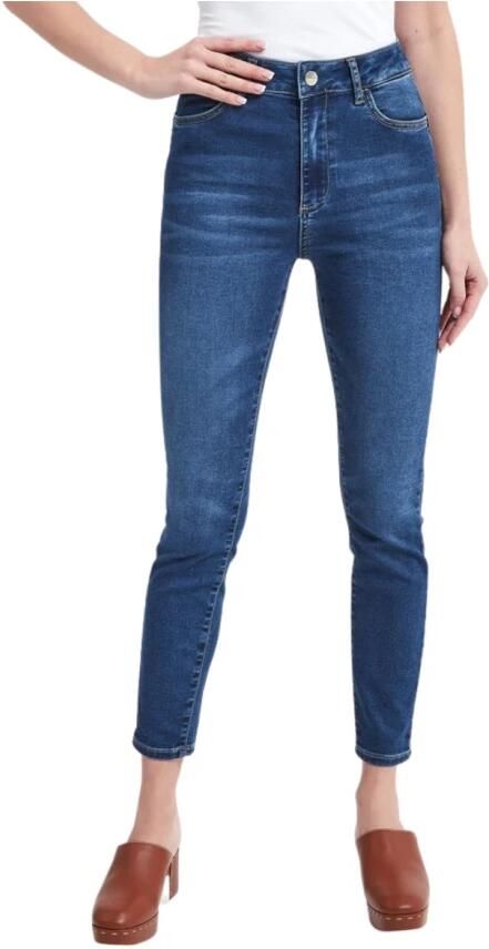 Liu Jo Hoge Taille Skinny Jeans met Gebruikt Effect Blauw Dames - Foto 4