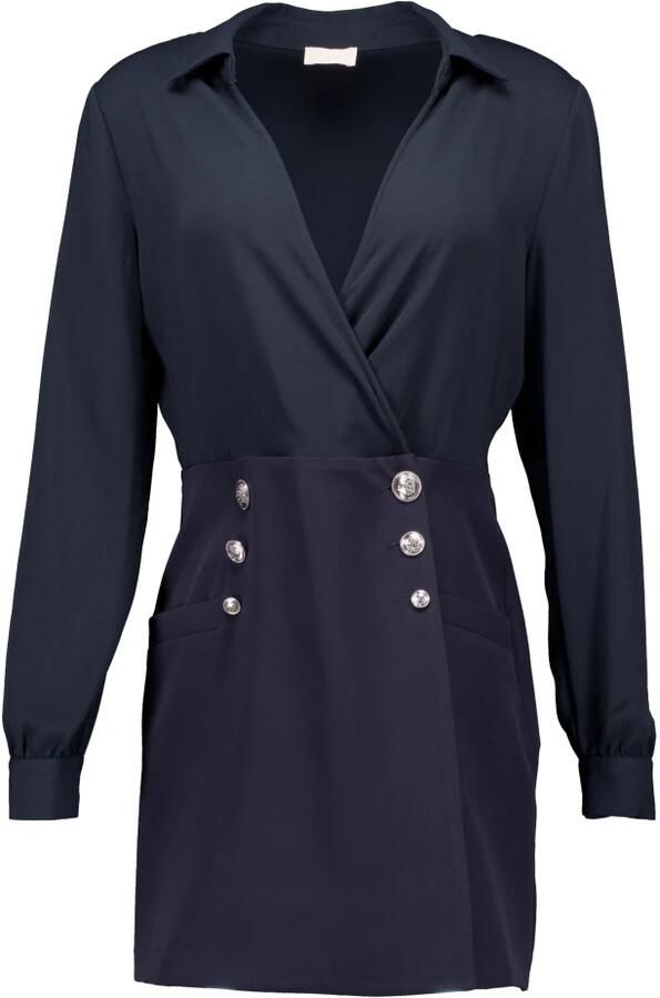 LIU JO Dames Jurken Thriller Bottoni Dress Donkerblauw