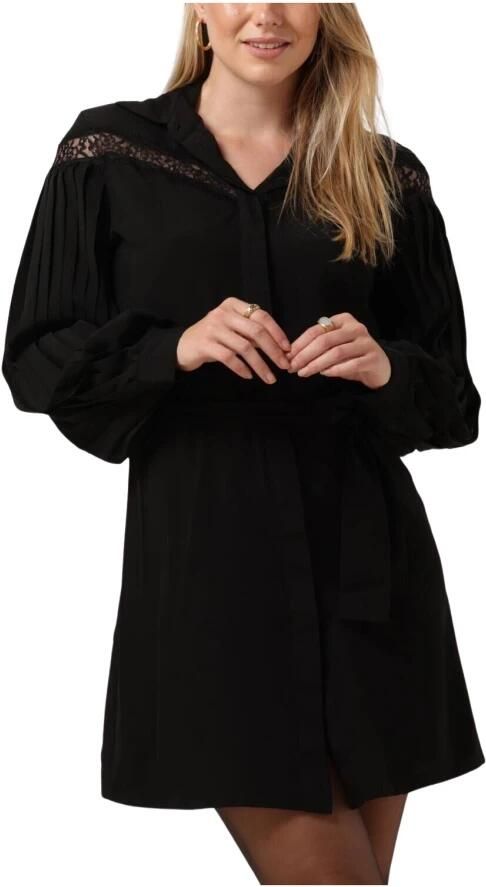 Liu Jo Tijdloze zwarte jurk met kanten details en geplooide mouwen Black Dames - Foto 6