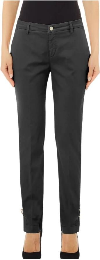 Liu Jo Katoenen satijnen chino broek Black Dames - Foto 3