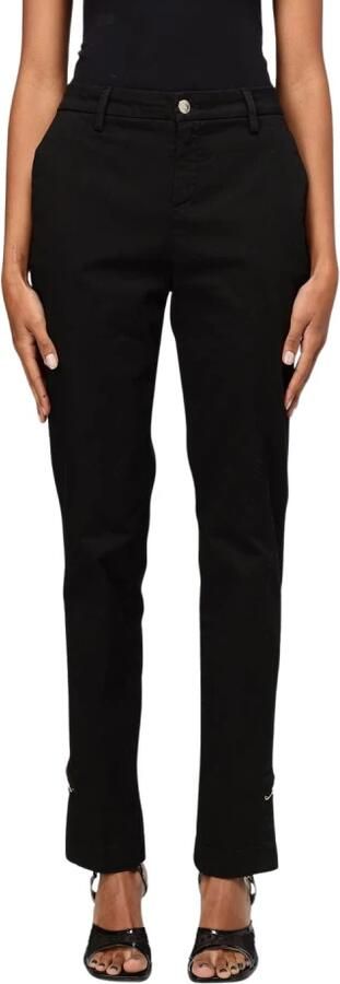 Liu Jo Katoenen satijnen chino broek Black Dames - Foto 7