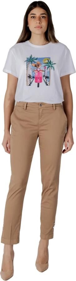 Liu Jo Katoenen Sigarettenbroek Dames Collectie Beige Dames - Foto 10