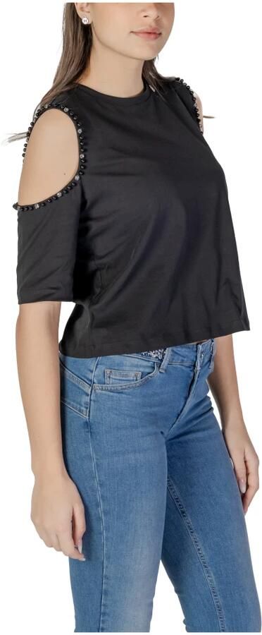 Liu Jo Katoenen T-shirt korte mouwen lente zomer Black Dames - Foto 4