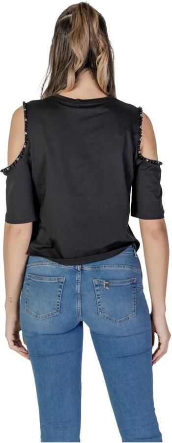 Liu Jo Katoenen T-shirt korte mouwen lente zomer Black Dames - Foto 3