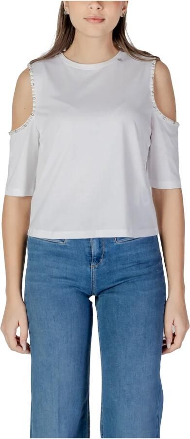 Liu Jo Korte mouw katoenen T-shirt collectie White Dames - Foto 4