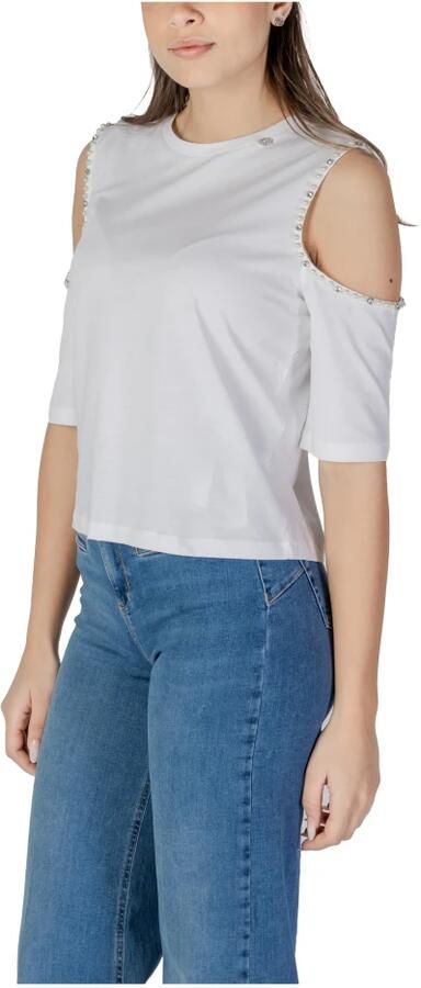 Liu Jo Korte mouw katoenen T-shirt collectie White Dames - Foto 2