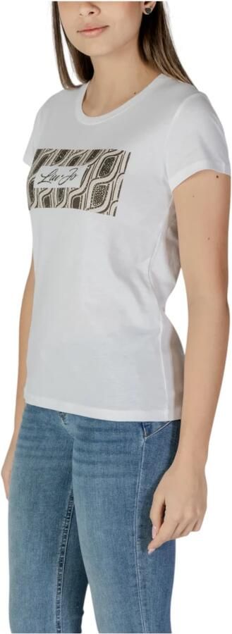 Liu Jo Korte mouw katoenen T-shirt collectie White Dames - Foto 4
