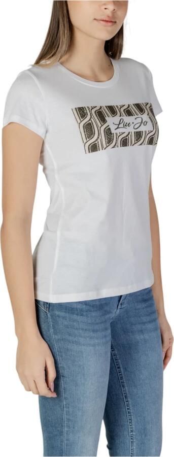 Liu Jo Korte mouw katoenen T-shirt collectie White Dames - Foto 3
