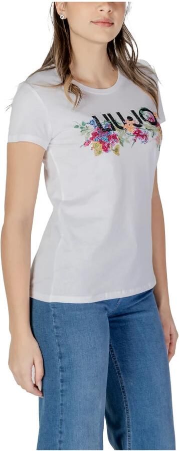 Liu Jo Korte mouw katoenen T-shirt lente zomer White Dames - Foto 3
