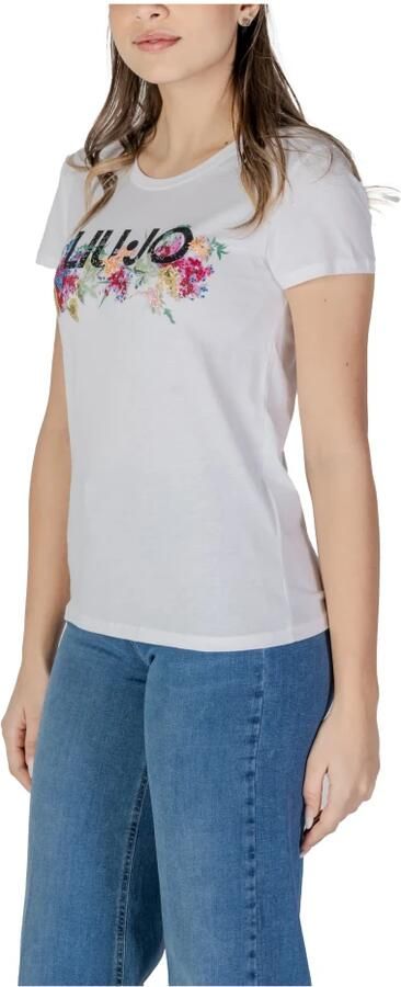 Liu Jo Korte mouw katoenen T-shirt lente zomer White Dames - Foto 2