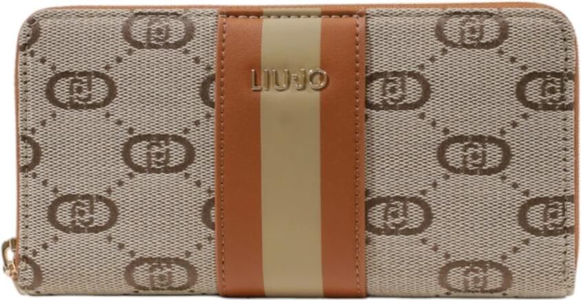 Liu Jo Bedrukte ritsportemonnee lente zomer collectie Beige Dames - Foto 6