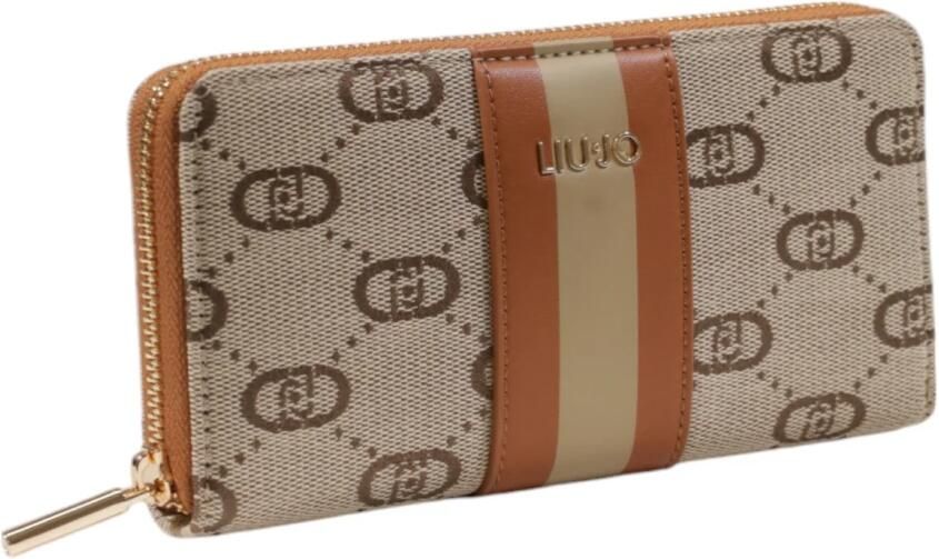 Liu Jo Bedrukte ritsportemonnee lente zomer collectie Beige Dames - Foto 4
