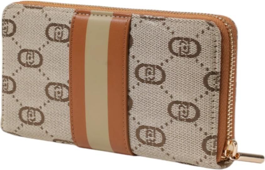 Liu Jo Bedrukte ritsportemonnee lente zomer collectie Beige Dames - Foto 3
