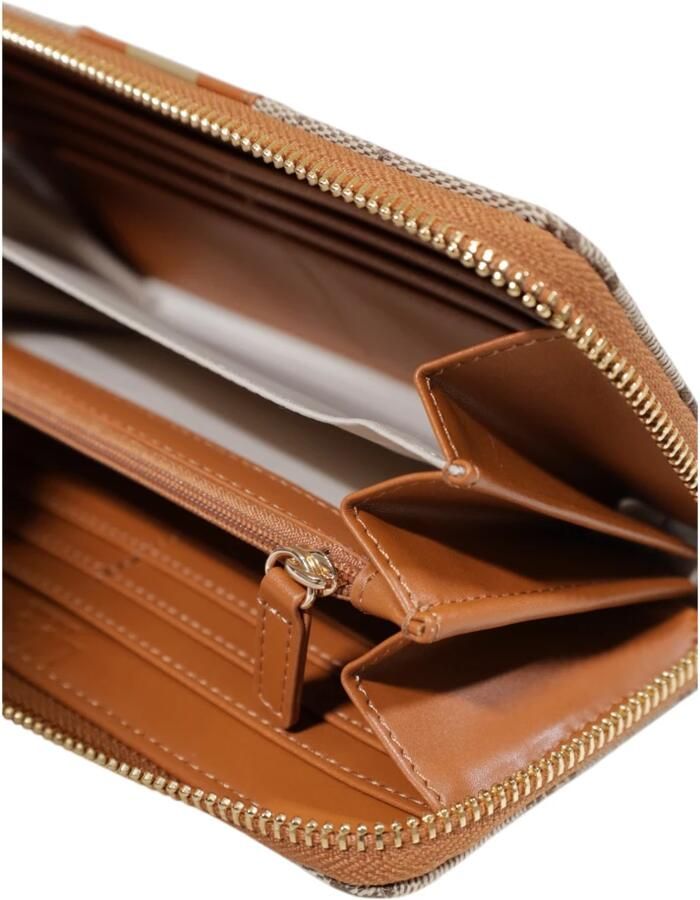 Liu Jo Bedrukte ritsportemonnee lente zomer collectie Beige Dames