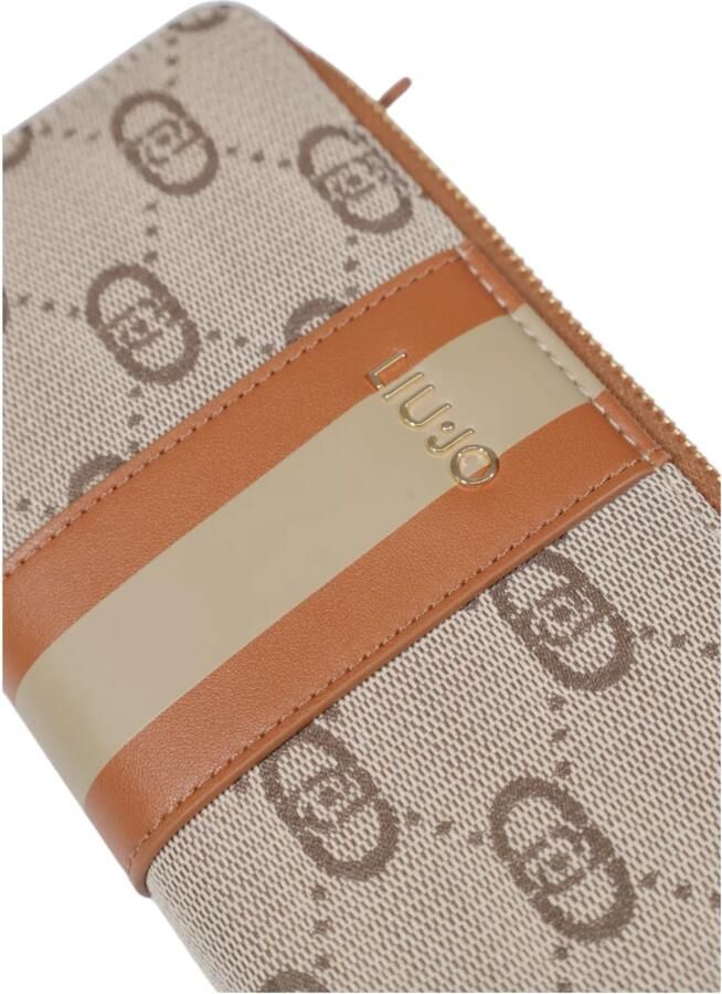 Liu Jo Bedrukte ritsportemonnee lente zomer collectie Beige Dames - Foto 2