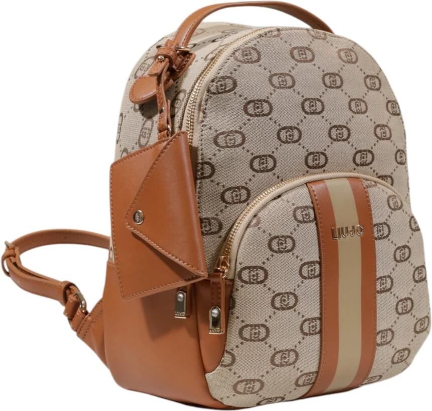 Liu Jo Jacquard rugzak met verstelbare bandjes Beige Dames