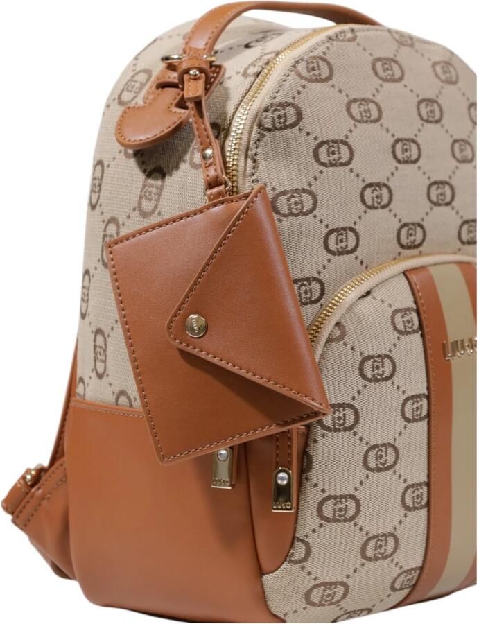 Liu Jo Jacquard rugzak met verstelbare bandjes Beige Dames - Foto 3