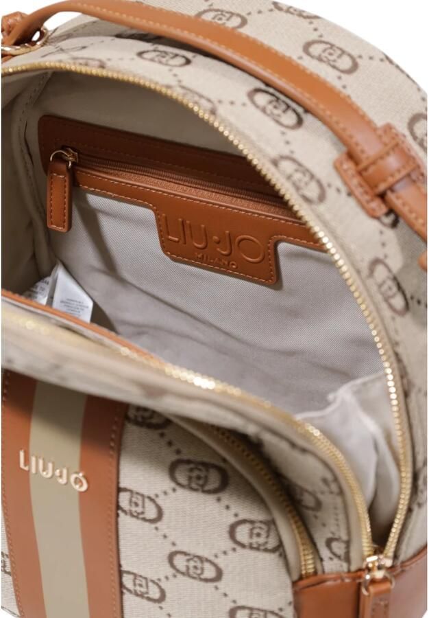 Liu Jo Jacquard rugzak met verstelbare bandjes Beige Dames - Foto 12