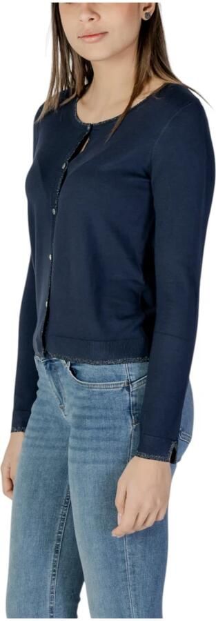 Liu Jo Blauwe Open Gebreide Vest Blue Dames - Foto 6