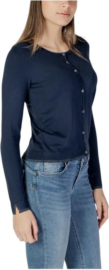 Liu Jo Blauwe Open Gebreide Vest Blue Dames - Foto 4