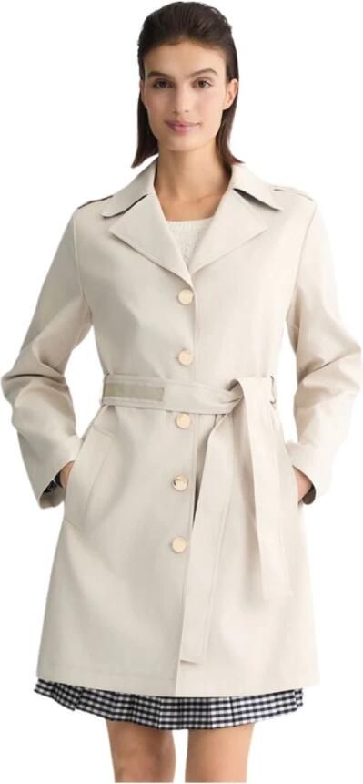 Liu Jo White Trenchcoat met reverskraag en strikceintuur