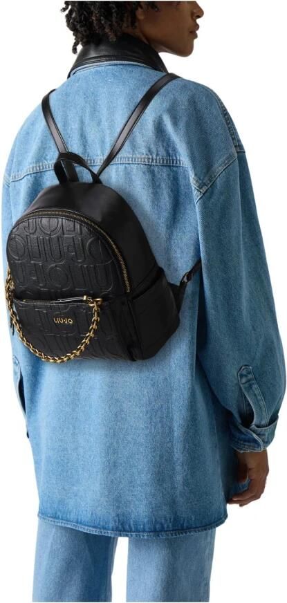 Liu Jo Zwarte Elegante Rugzak met Fonkelende Details Black Dames - Foto 7